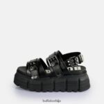 ава сандале на платформи веганске Buffalo црнD02H4J520 |сандале