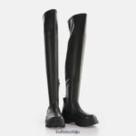 аспха растегљиве глежњаче преко колена веганске Buffalo црнD02H4J474 |чизме - Слика 4