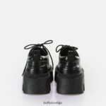 флора лацеуп ло веганска мокасинка Buffalo црнD02H4J694 |мокасинке - Слика 3