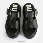 флора слиде платформ сандале веганске Buffalo црнD02H4J565 |слајдови - Слика 3