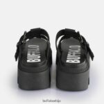 флора слиде платформ сандале веганске Buffalo црнD02H4J565 |слајдови - Слика 5