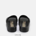 језерски јорган сандале на платформи веганске Buffalo црнD02H4J796 |слајдови - Слика 5